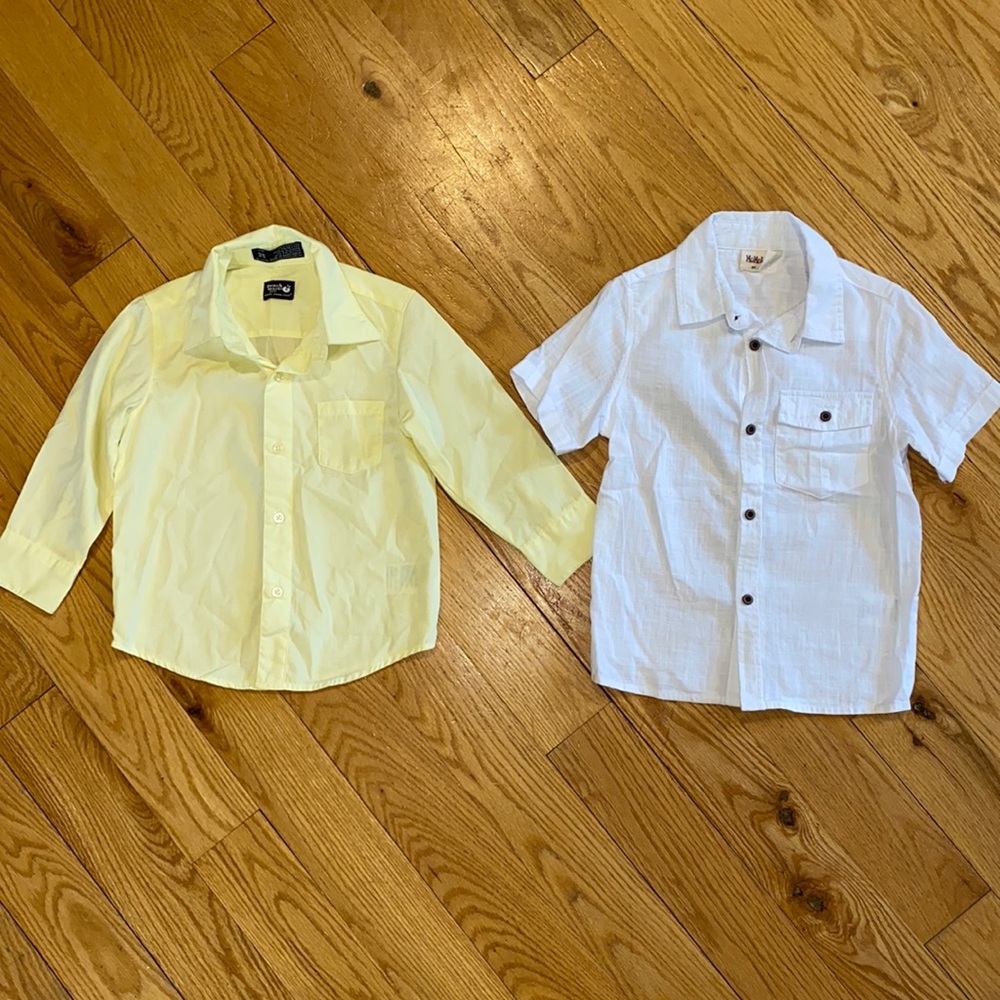 Bundle of 2 button up toddler boy’s shirts 3T